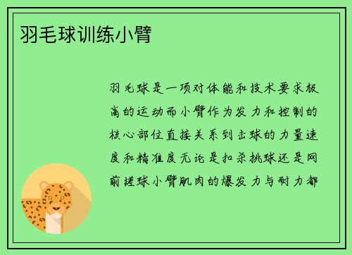 羽毛球训练小臂